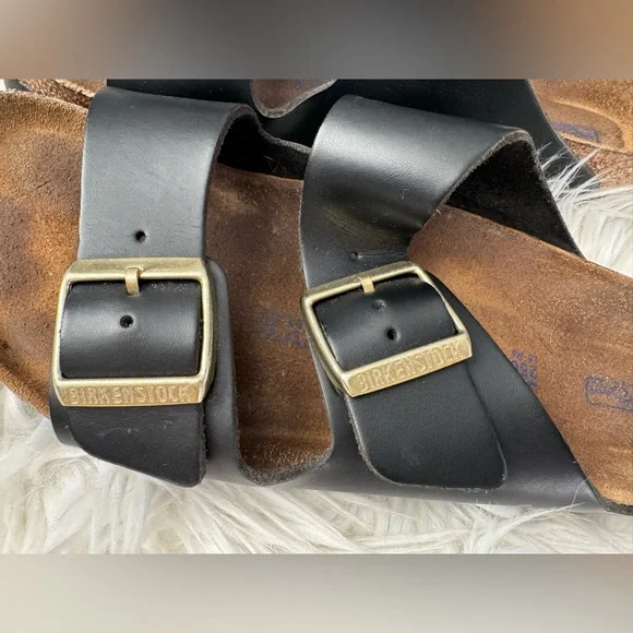 Birkenstock Arizona - black w/gold buckles - Picture 3 of 4